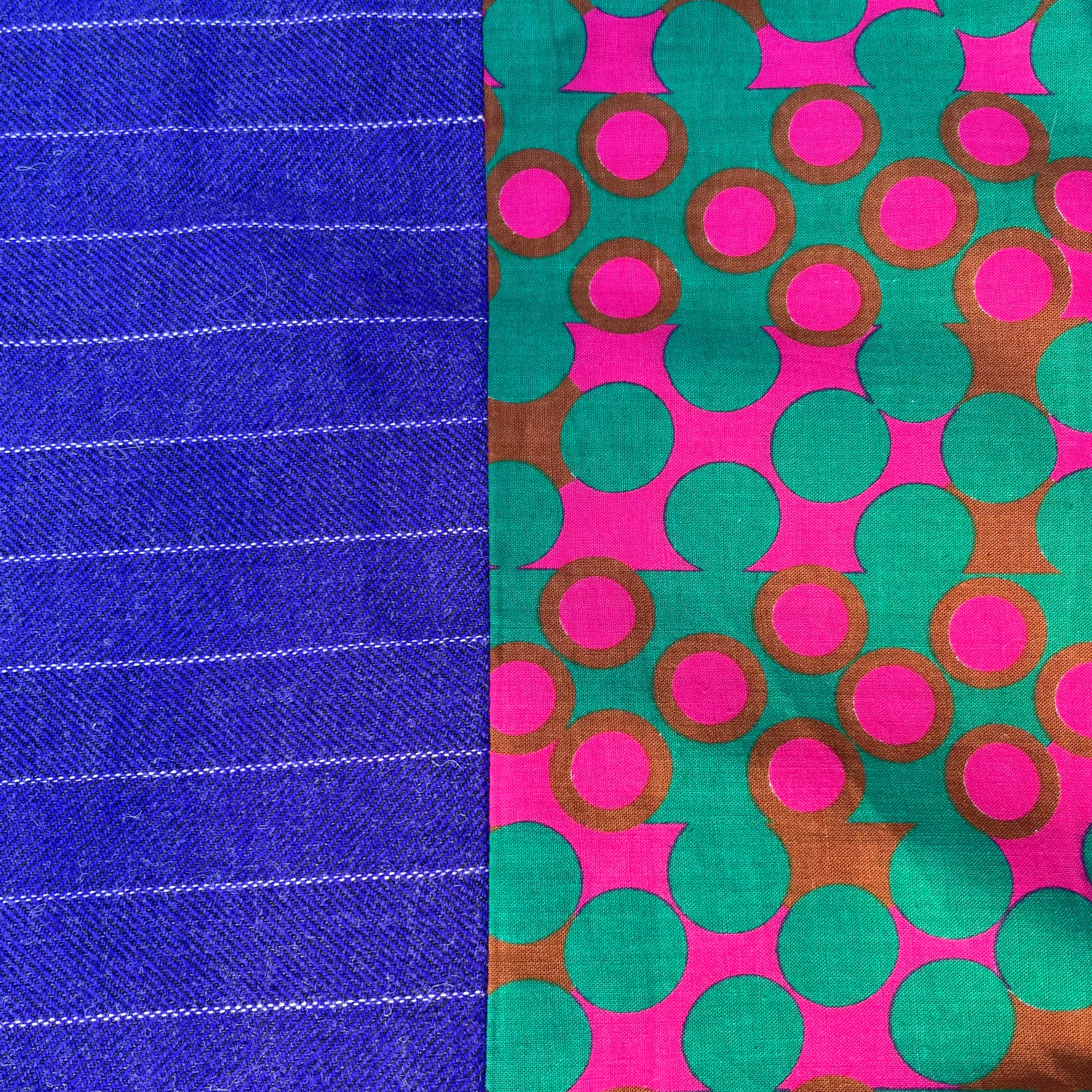 Vintage IKEA bags - orange and green circles and purple stripes with striped lining