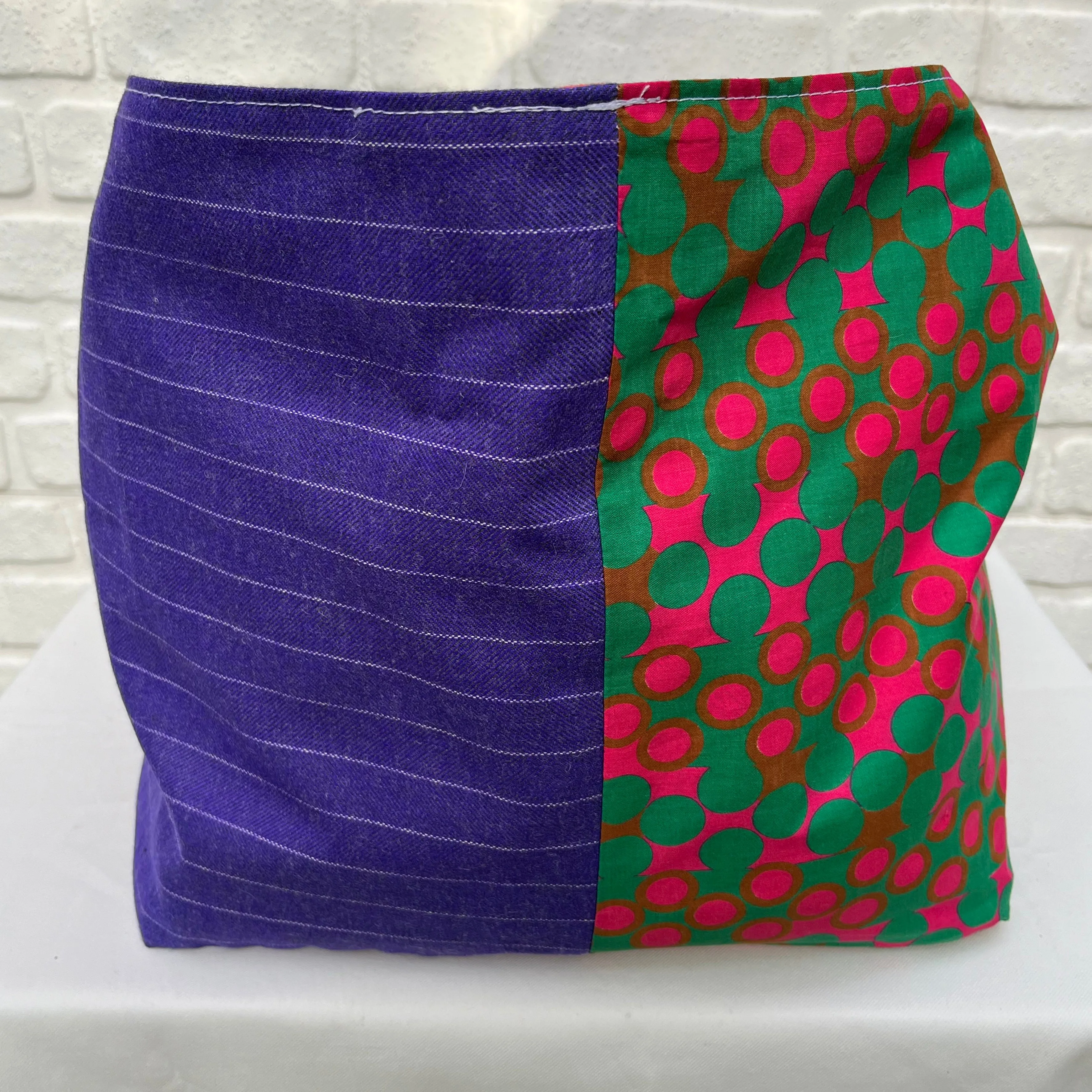 Vintage IKEA bags - orange and green circles and purple stripes with striped lining