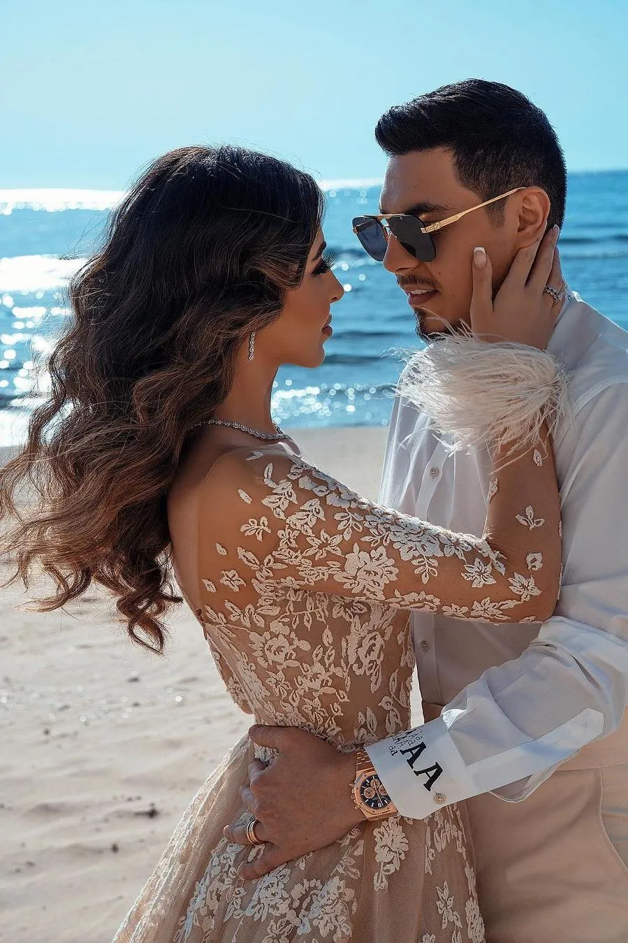 Vintage Long Sleeve Lace Wedding Dress Mermaid Tulle Bridal Gowns