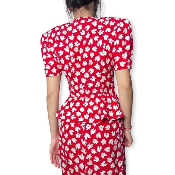 Vintage Maggy London Silk Skirt Set Size 4
