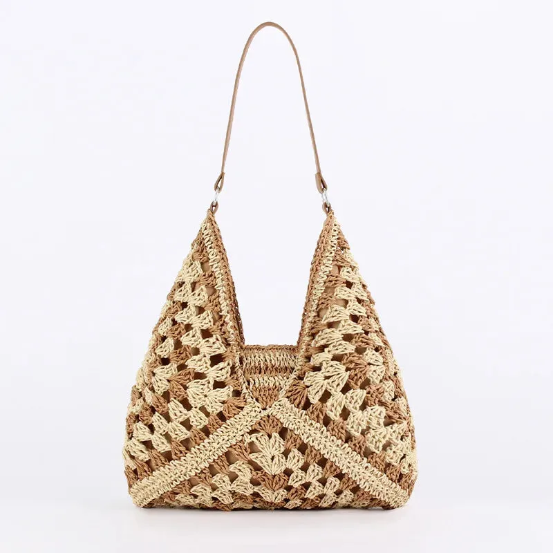 Vintage Straw Tote Bag for Women