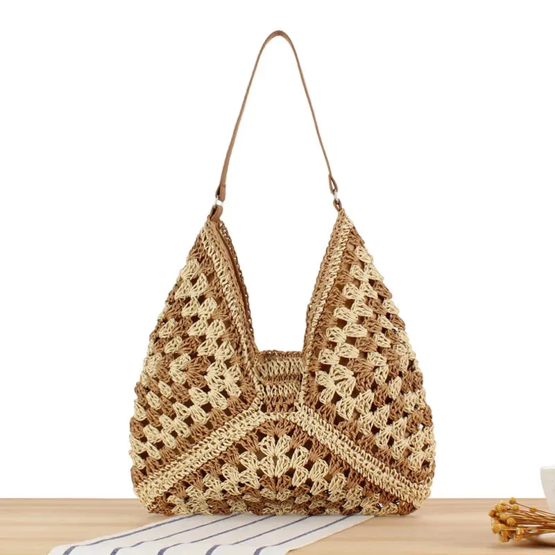 Vintage Straw Tote Bag for Women