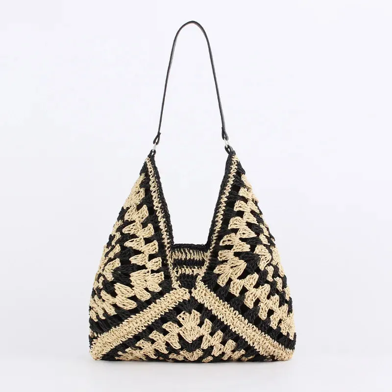 Vintage Straw Tote Bag for Women