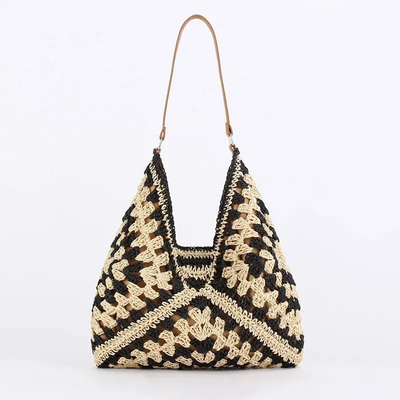Vintage Straw Tote Bag for Women