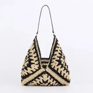 Vintage Straw Tote Bag for Women