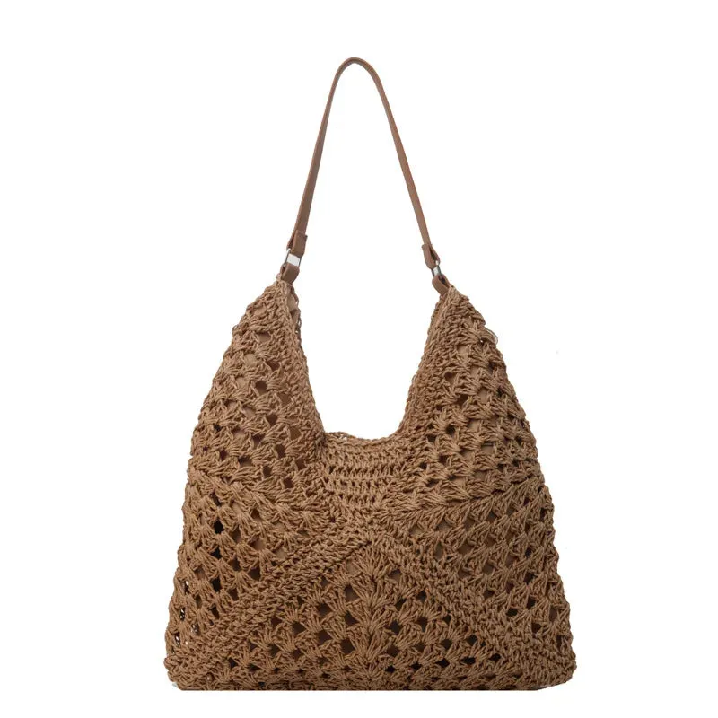 Vintage Straw Tote Bag for Women