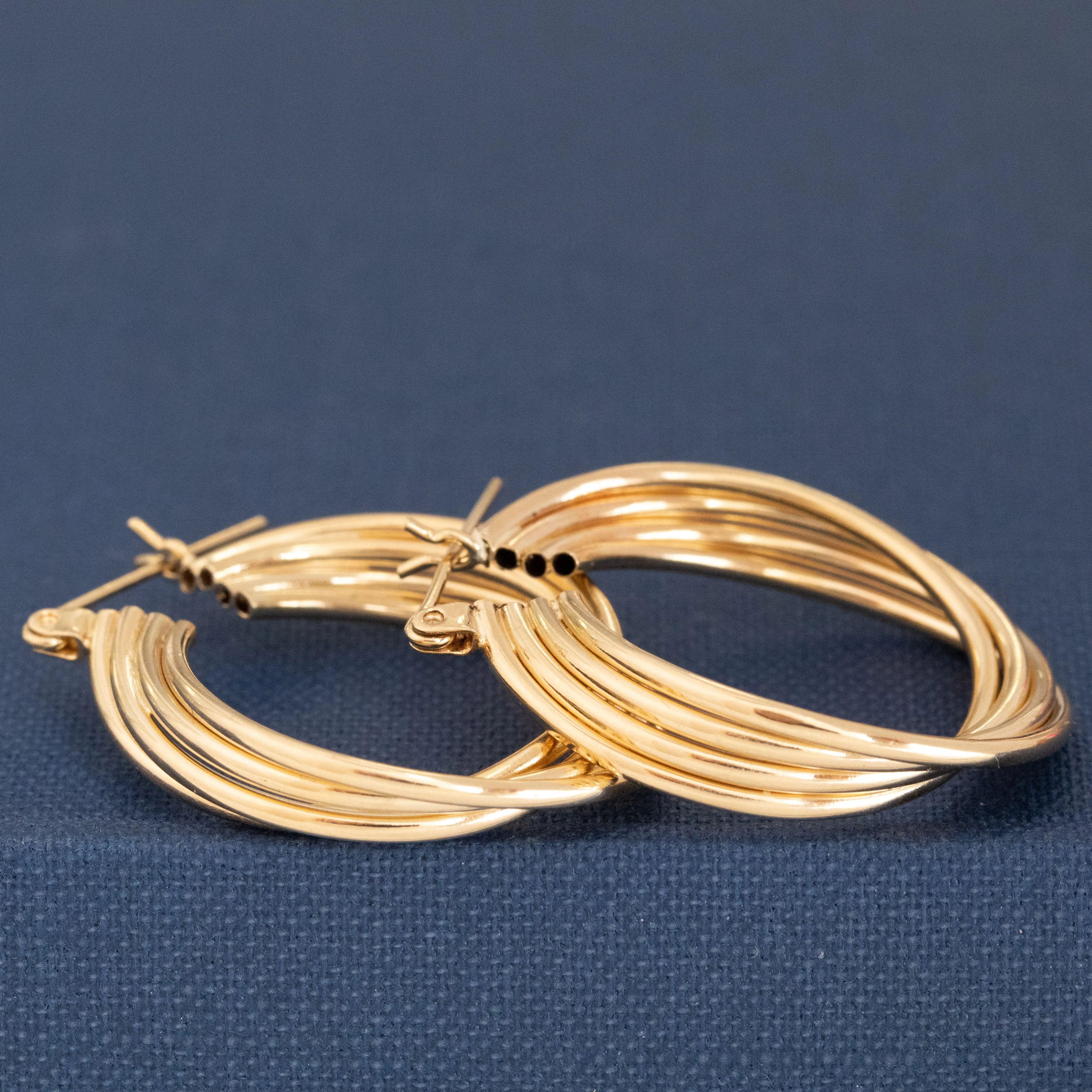 Vintage Triple Row Hoop Earrings