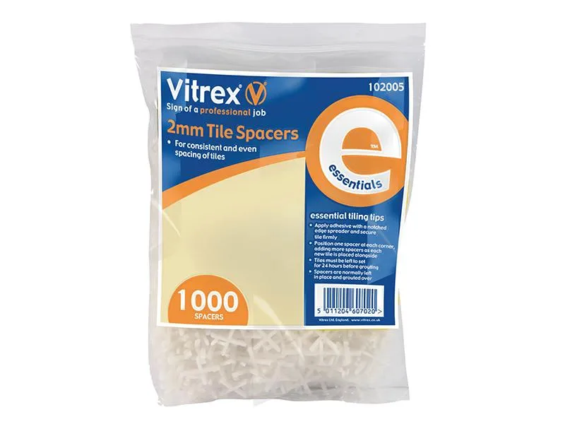 Vitrex Essential Tile Spacers 2Mm Pack Of 1000