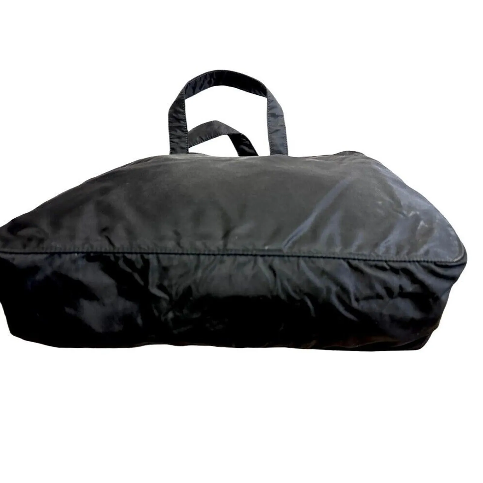 VTG Prada Tessuto Business Bag Black NYLON PRADA LOGO 25 Authentic 14" LARGE