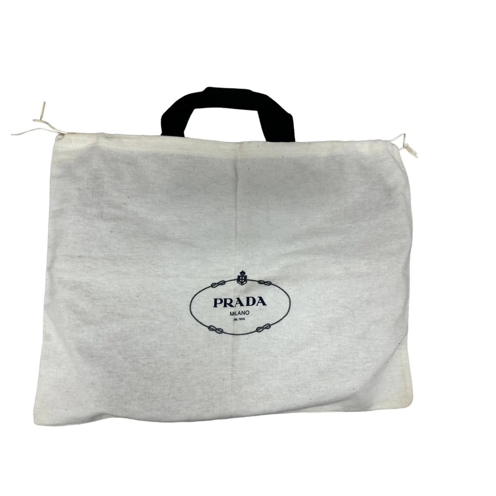 VTG Prada Tessuto Business Bag Black NYLON PRADA LOGO 25 Authentic 14" LARGE