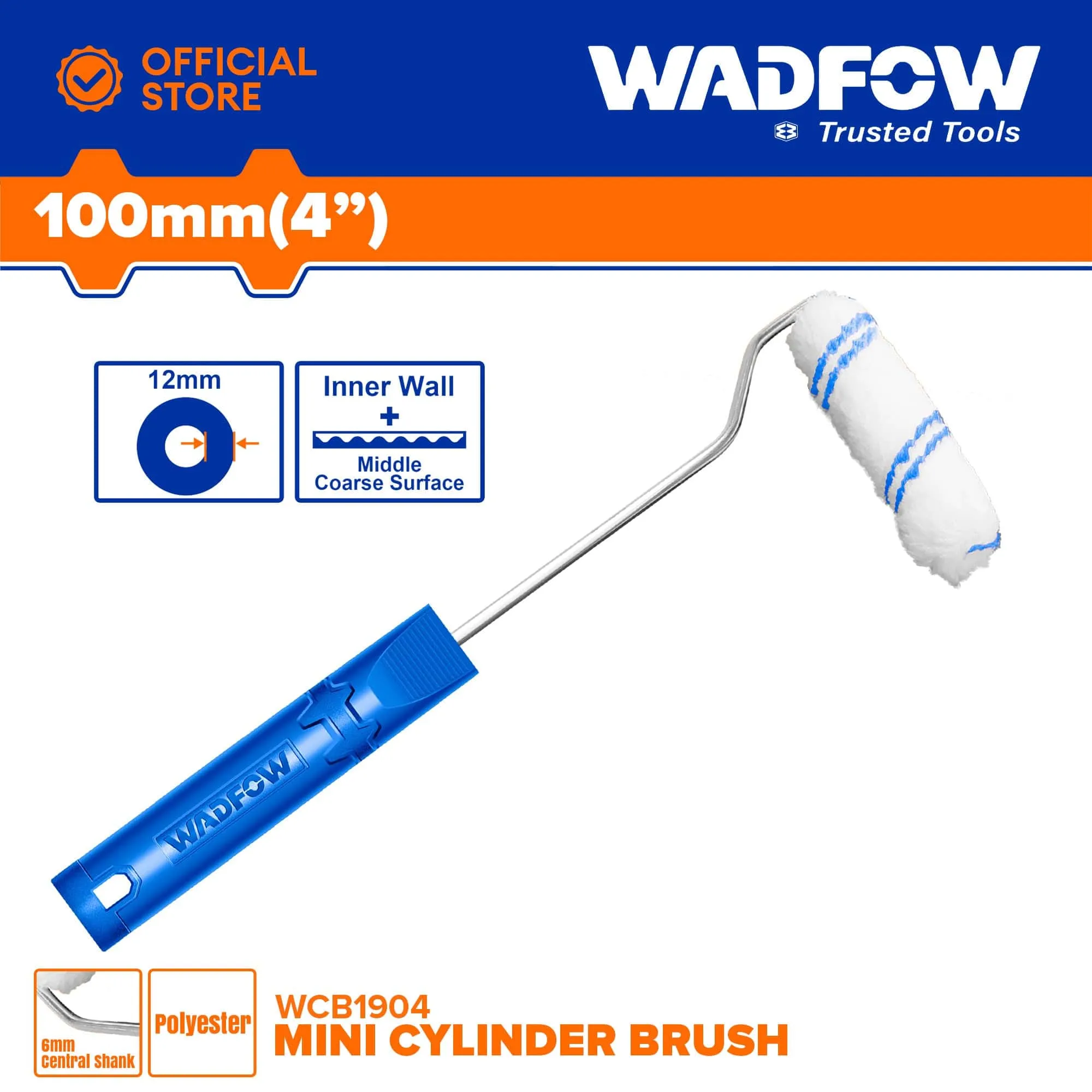 Wadfow 4" Mini Roller Cylinder Brush - WCB1904
