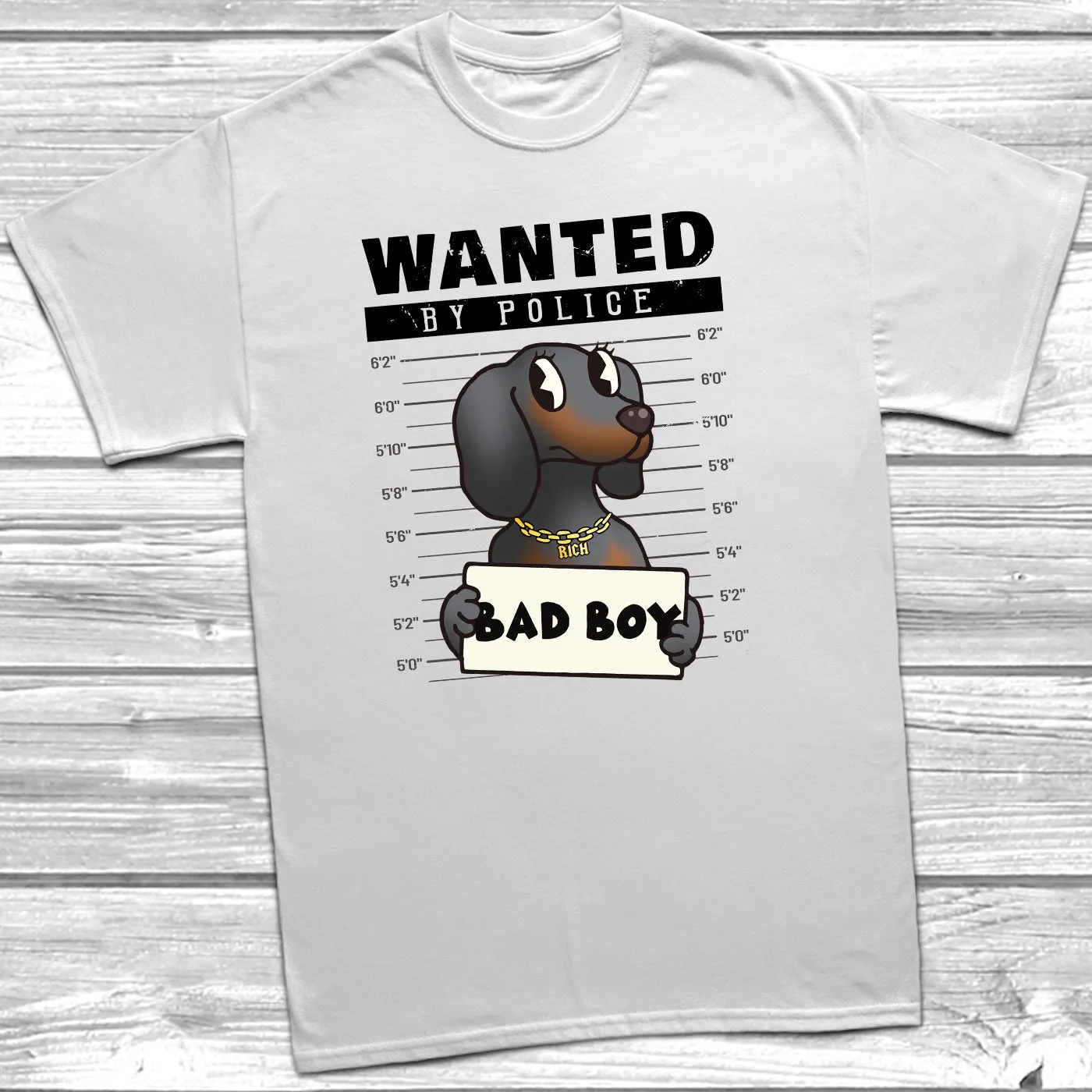 Wanted Dachshund Bad Boy T-Shirt