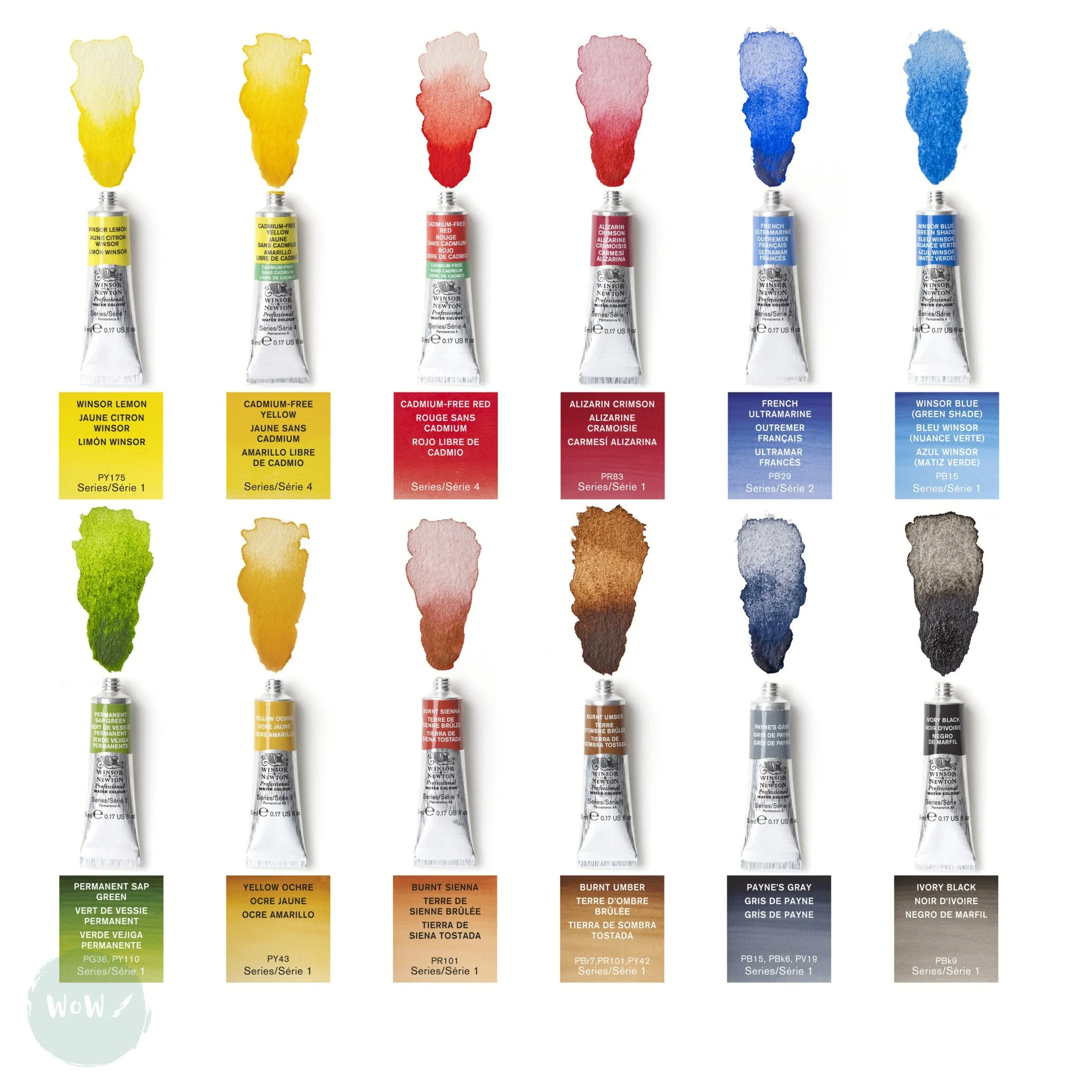 Watercolour Paint Sets - Winsor & Newton PROFESSIONAL - WOODEN TRAVEL CASE - 12 x 5ml tubes & accessories