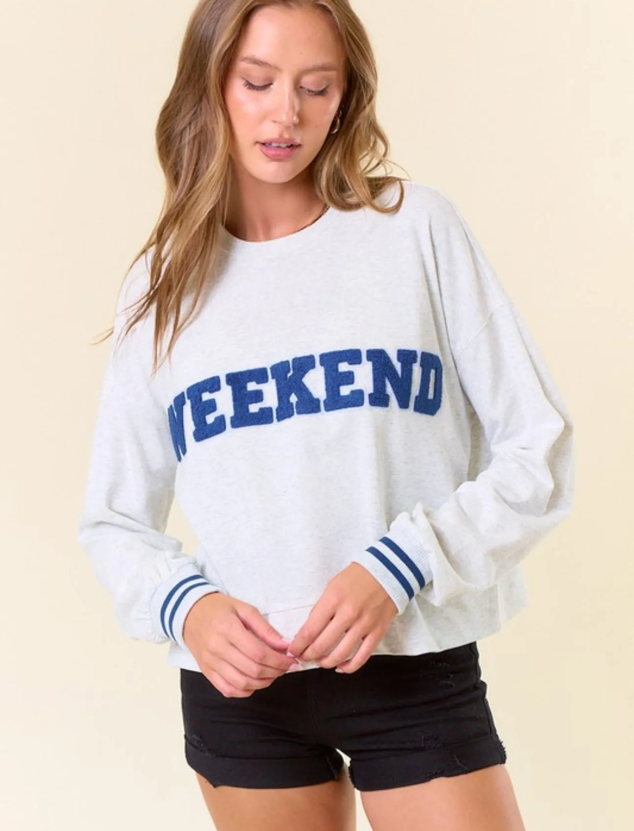 Weekend Chenille Letter Sweatshirt
