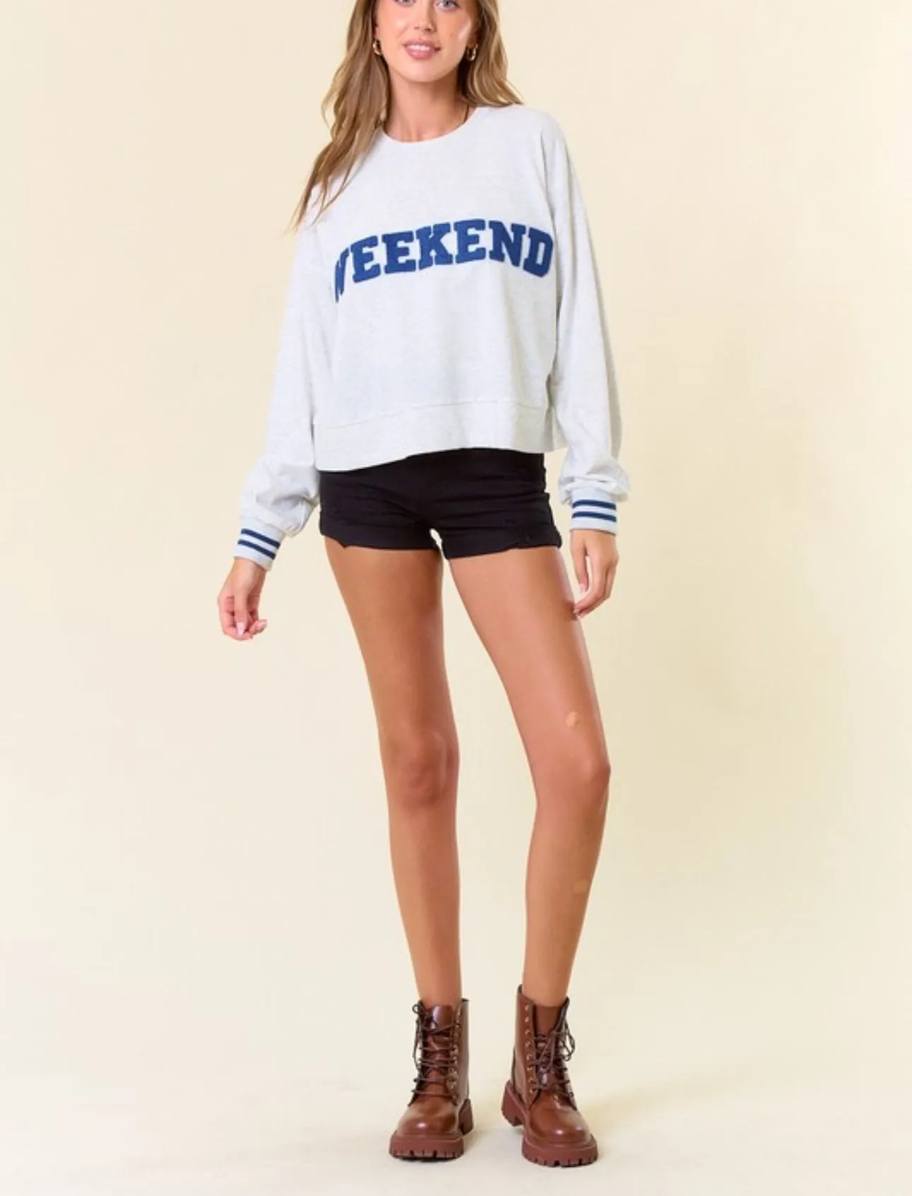Weekend Chenille Letter Sweatshirt