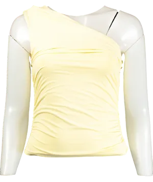 White Fox Yellow Lace Of Love One Shoulder Top UK M