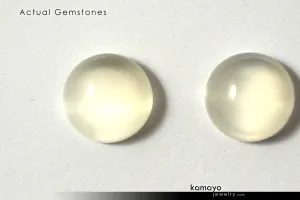 WHITE MOONSTONE GEMSTONES - Pair of 10mm Round Loose Stones for Earrings
