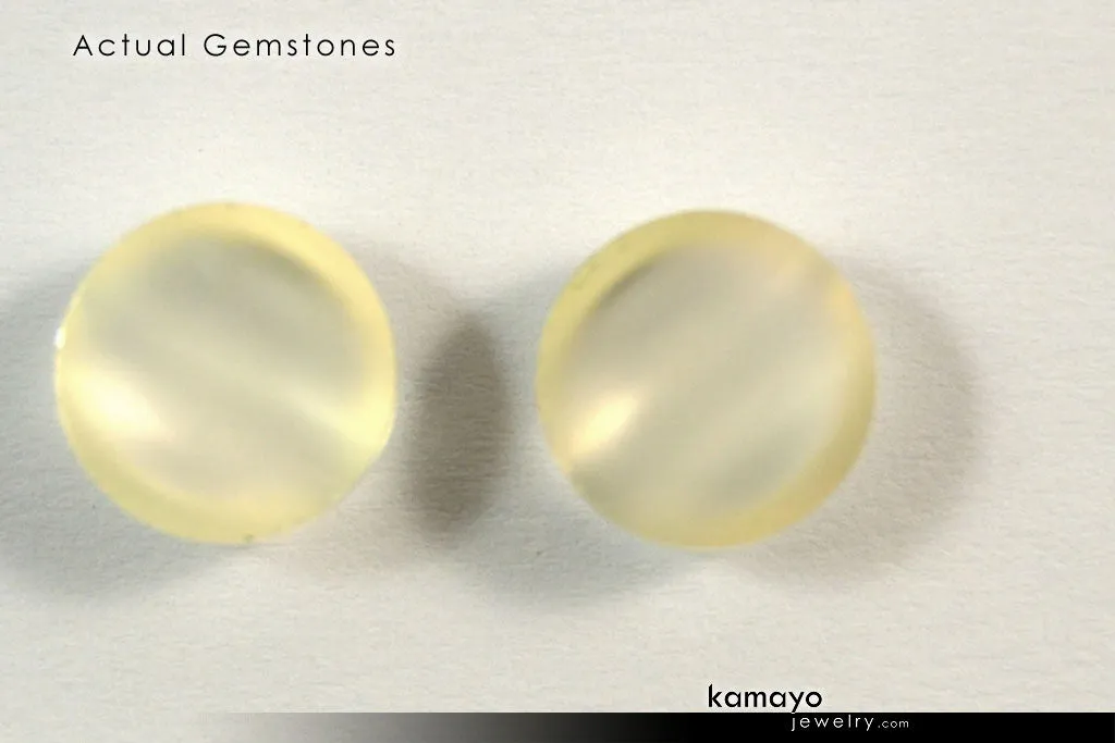 WHITE MOONSTONE GEMSTONES - Pair of 10mm Round Loose Stones for Earrings