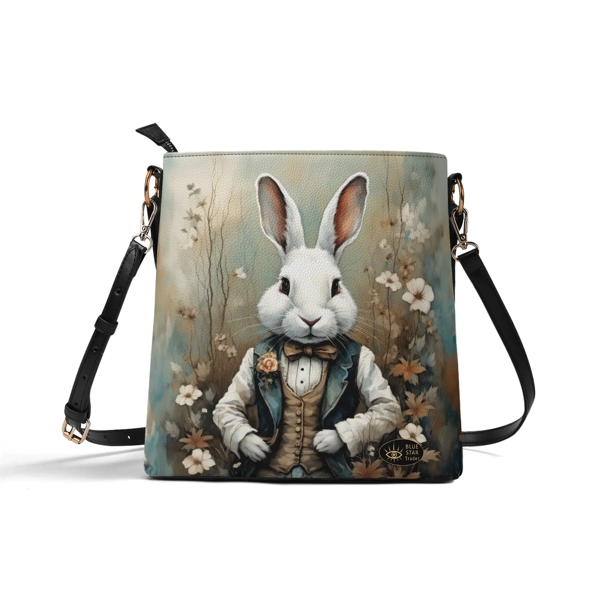 White Rabbit Dark and Whimsical Womens Bucket Bag Shoulder Bag
