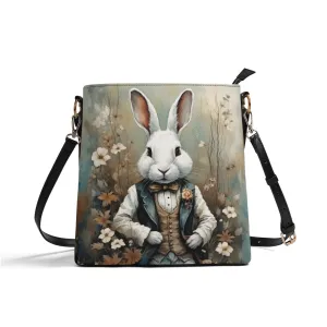 White Rabbit Dark and Whimsical Womens Bucket Bag Shoulder Bag