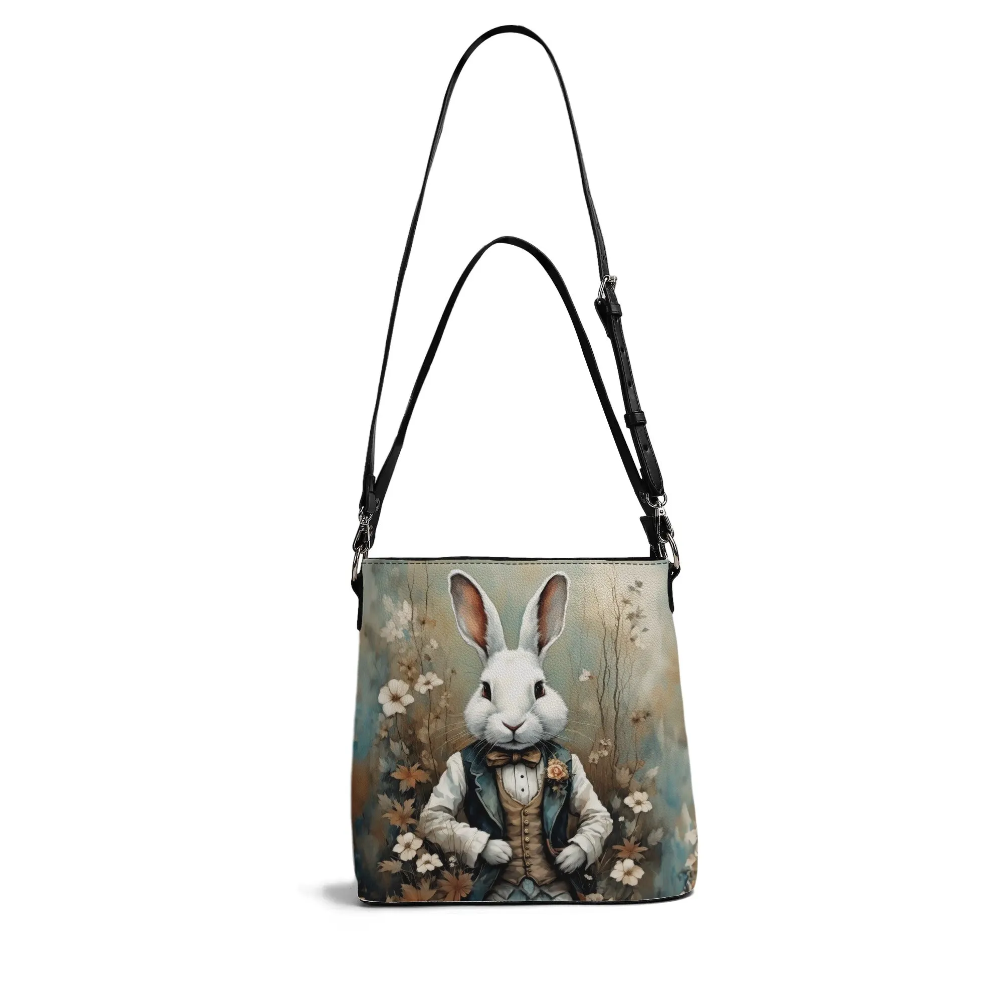 White Rabbit Dark and Whimsical Womens Bucket Bag Shoulder Bag