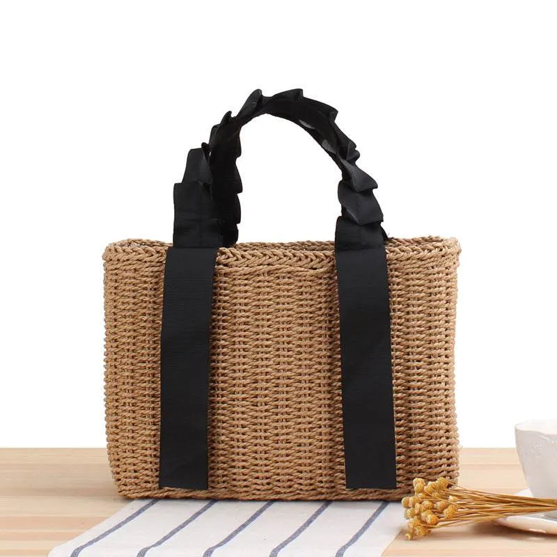 Wholesale Straw Woven Bag Women Woven Handbag Summer Beach All-Match Paper Rope Woven Bag
