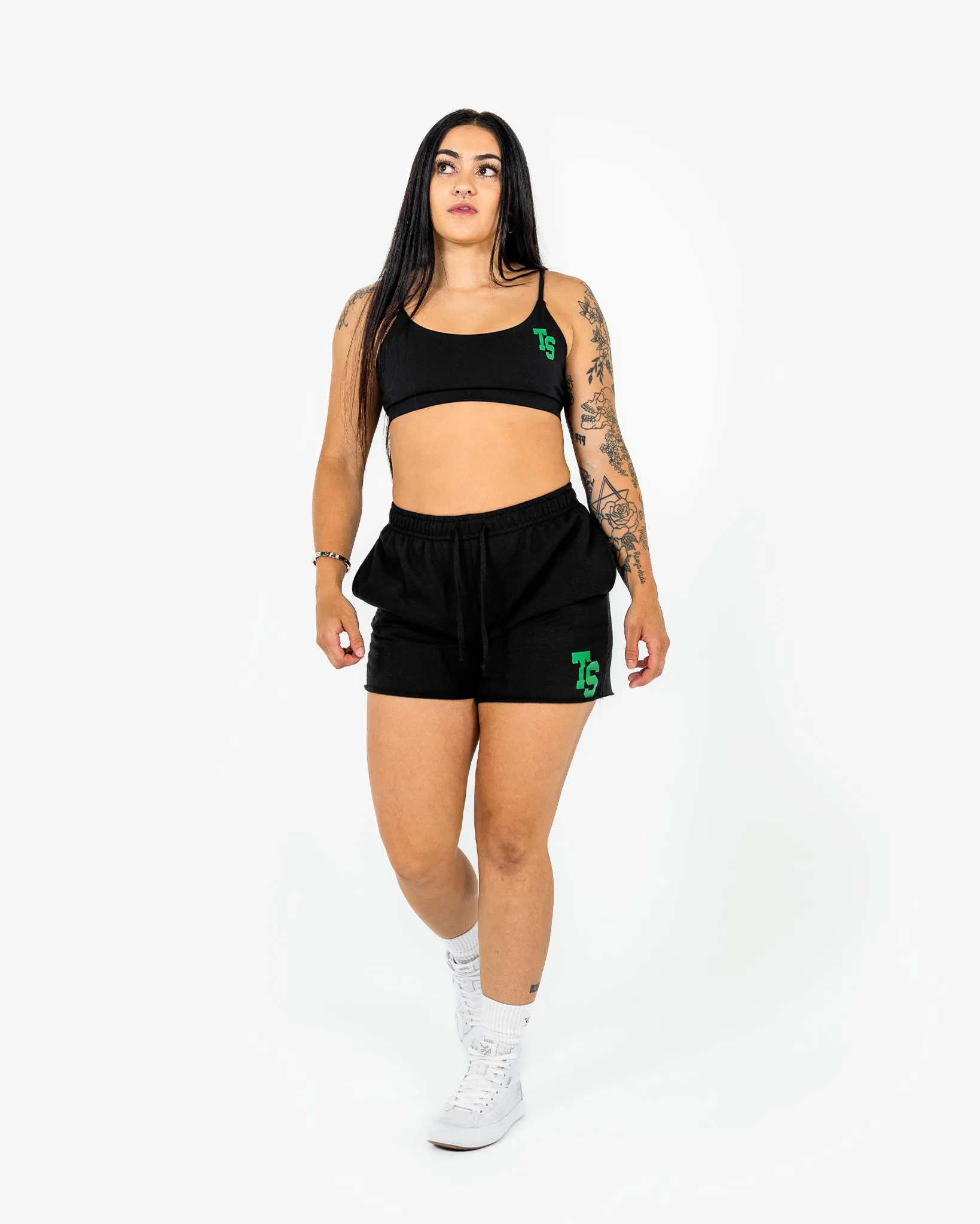 WKND Everyday Bra - Black w/ Green