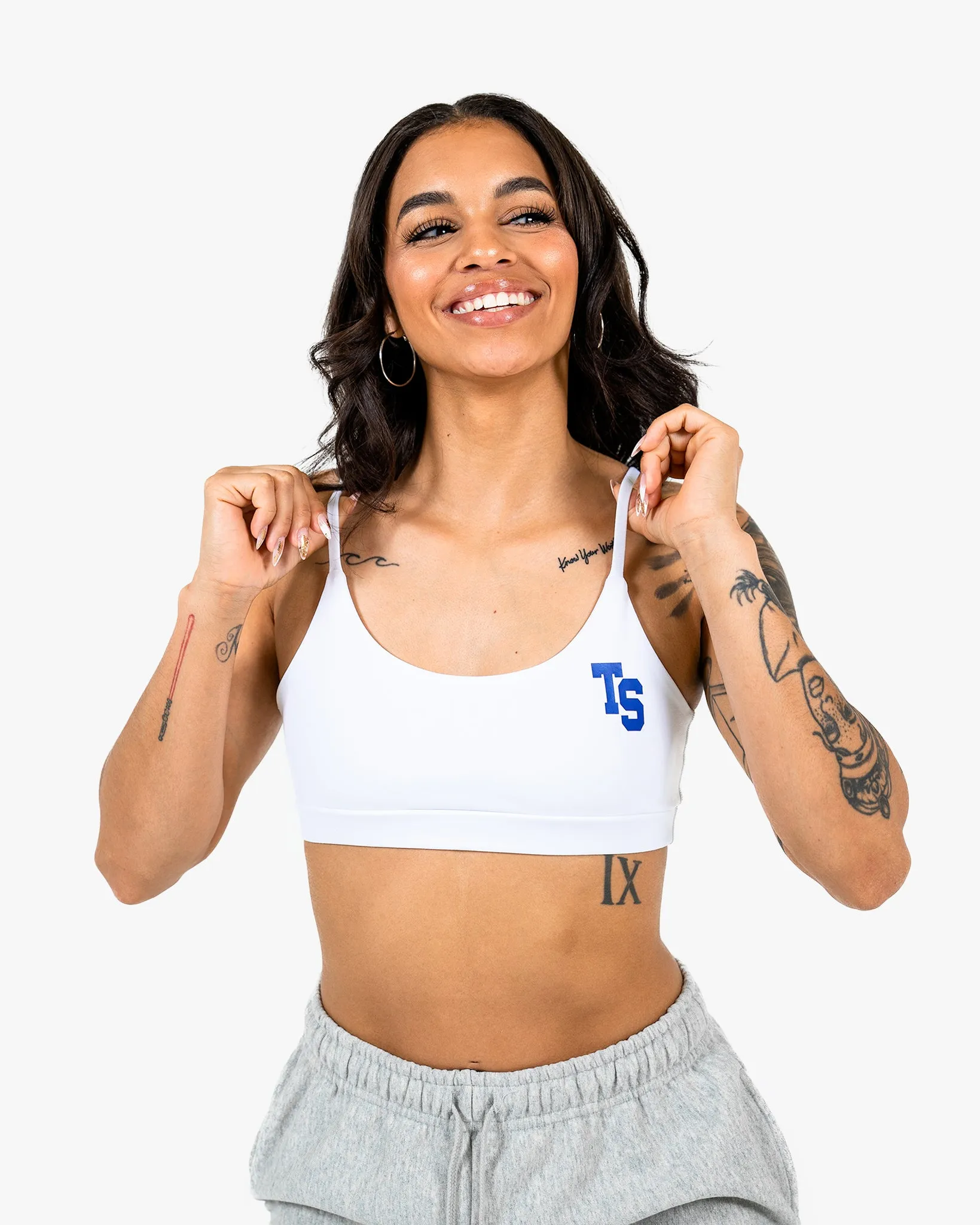 WKND Everyday Bra - White w/ Royal