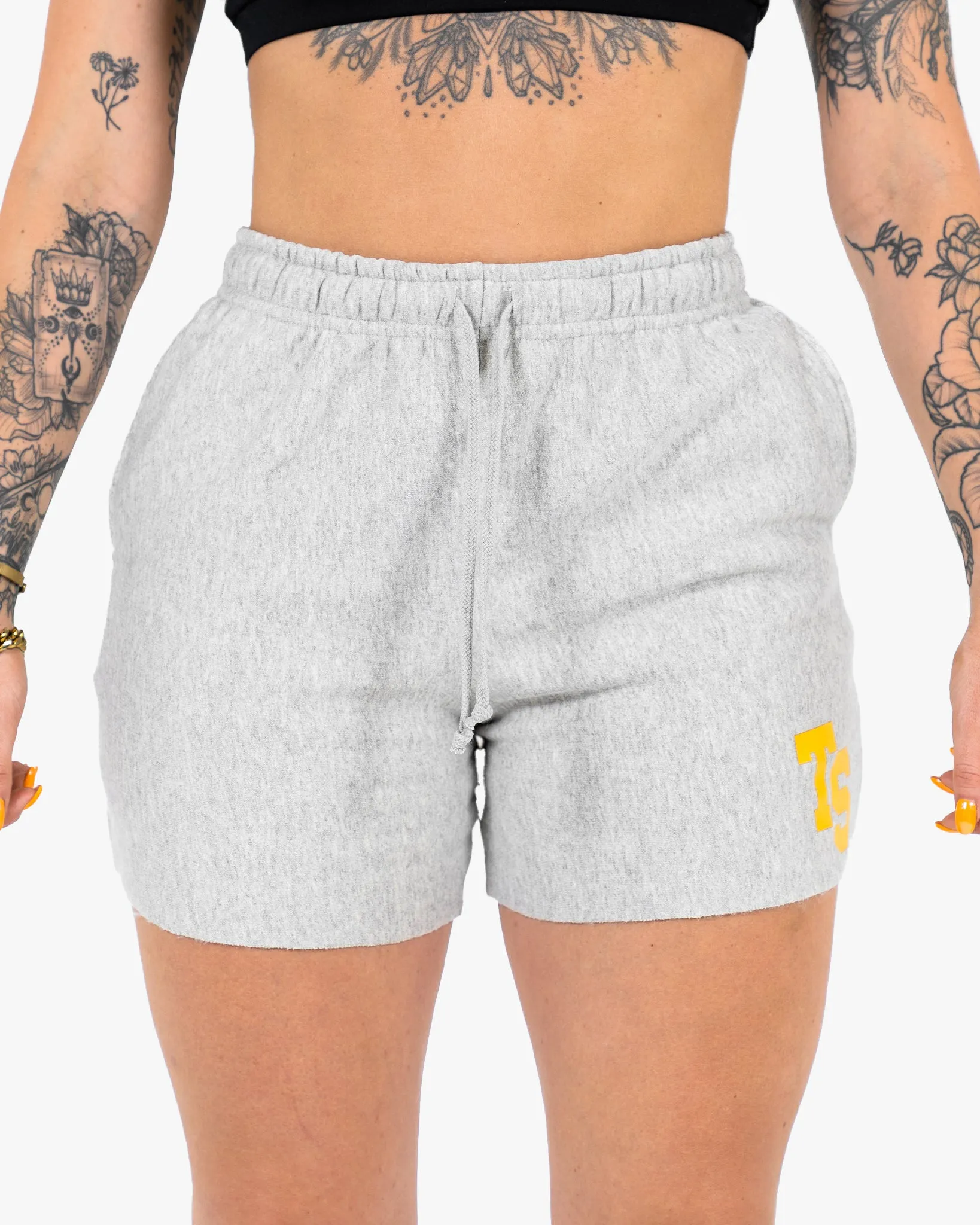 WKND Leisure Short - Heather Grey w/ Yellow