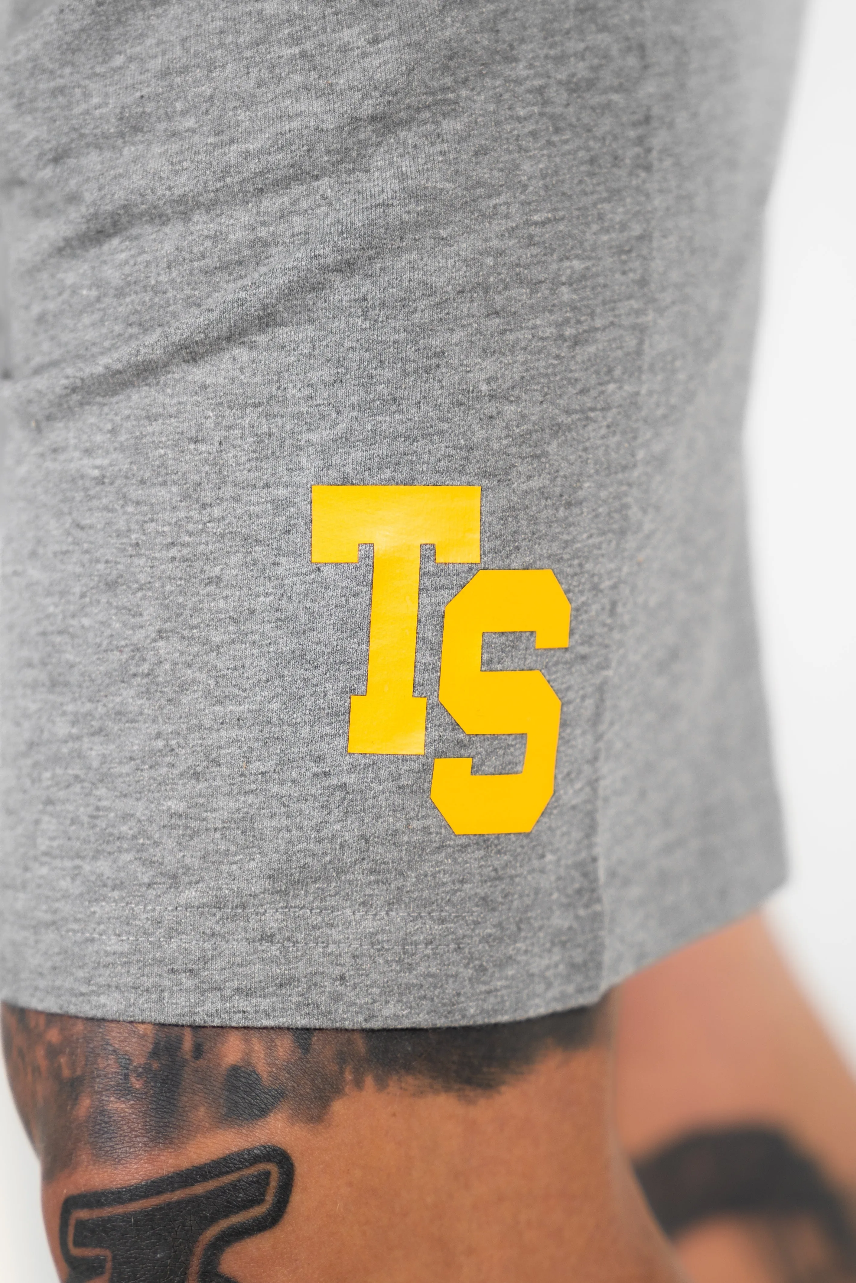 WKND Mens Comfort Shorts - Heather Grey w/ Yellow