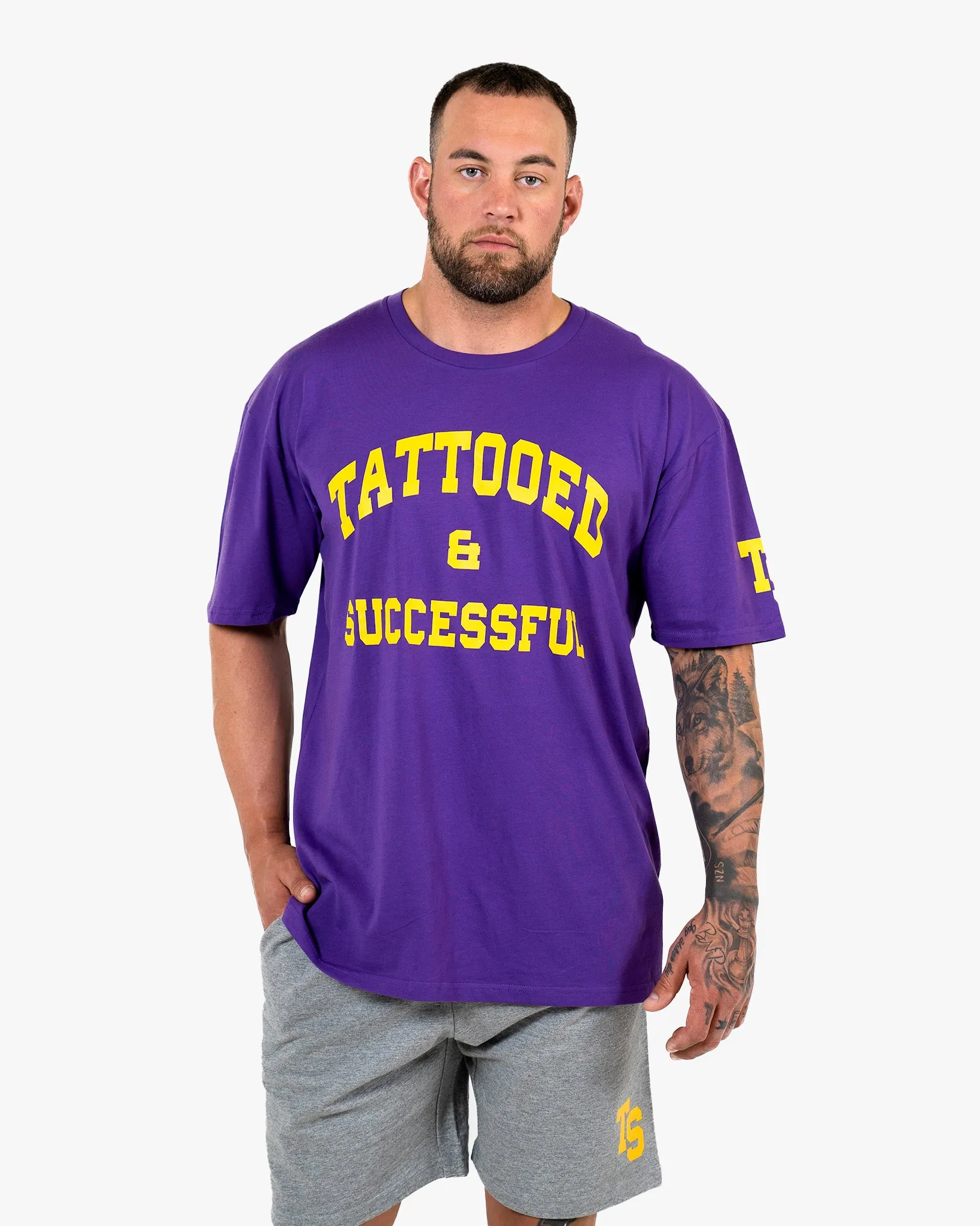 WKND Staple Tee - Purple w/ Yellow