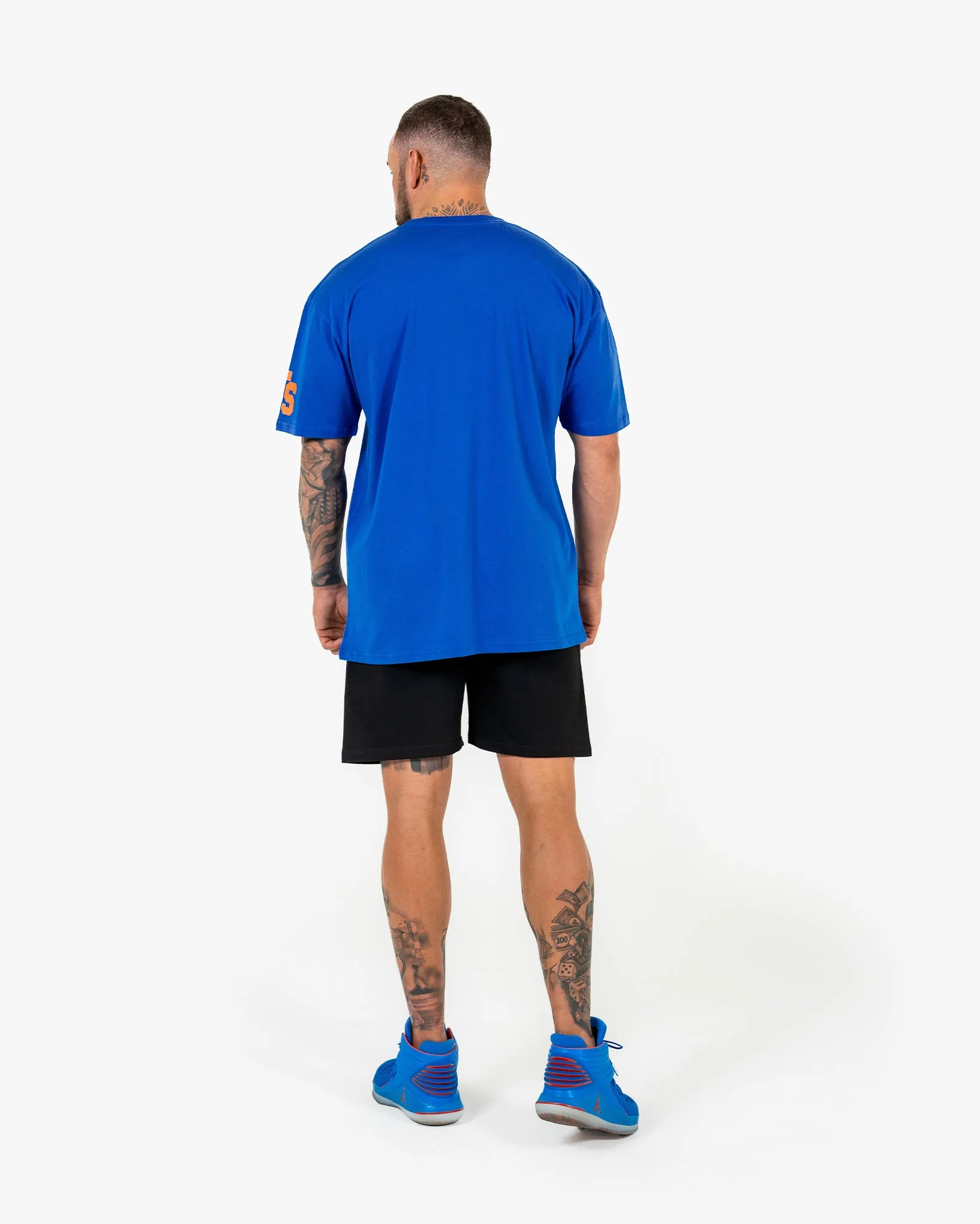 WKND Staple Tee - Royal w/ Orange