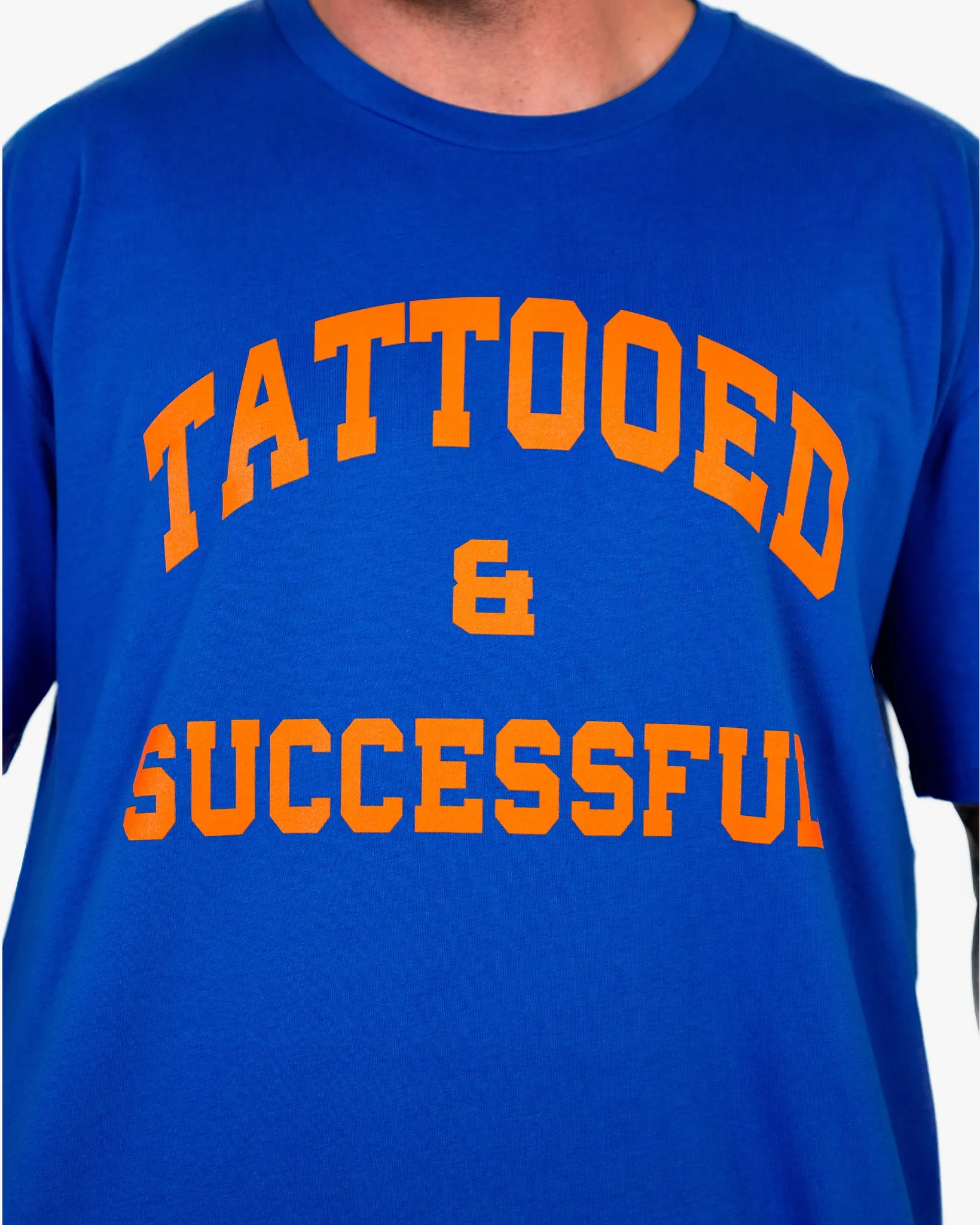 WKND Staple Tee - Royal w/ Orange