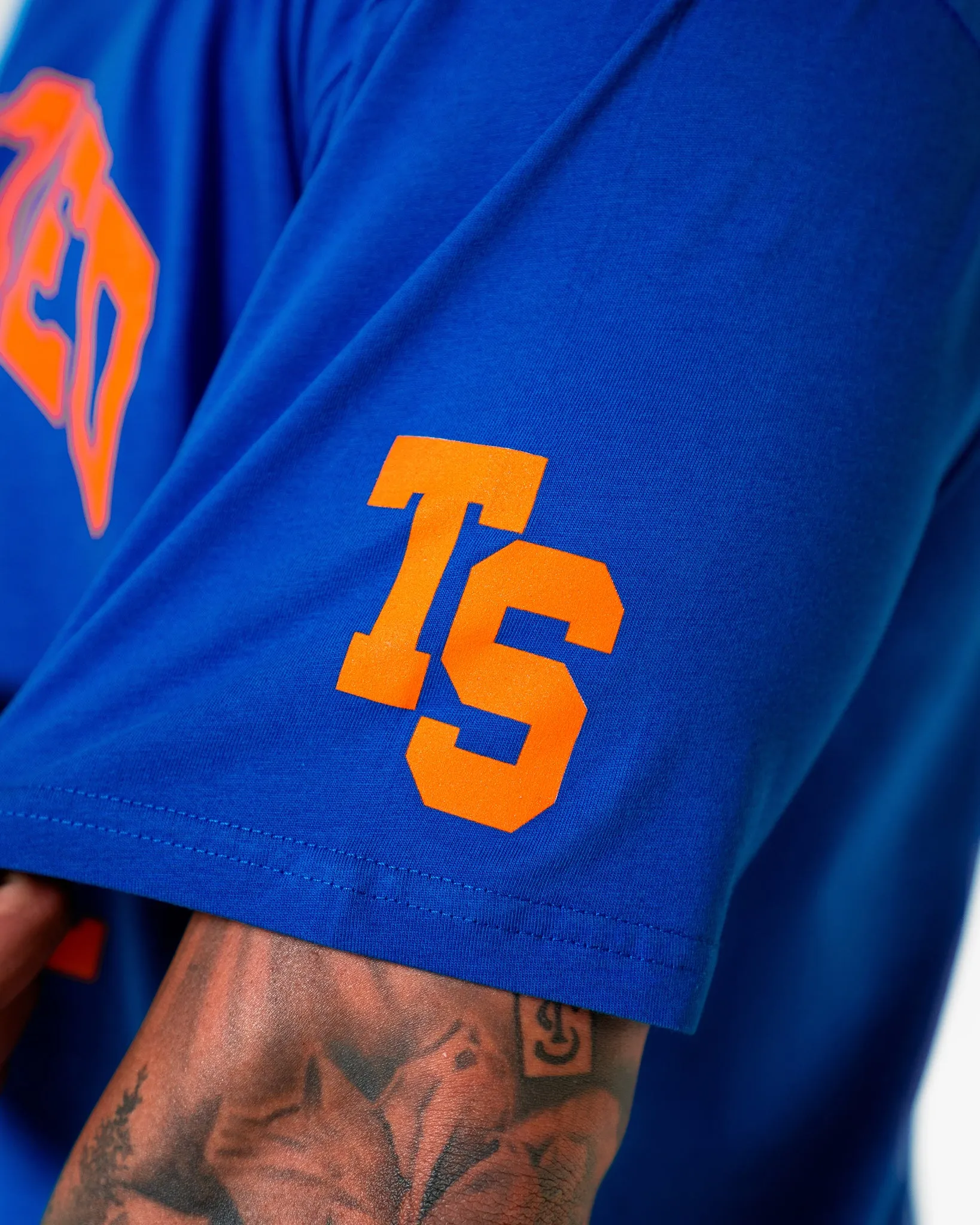 WKND Staple Tee - Royal w/ Orange