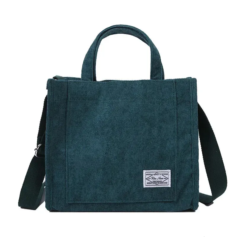 Women’s Corduroy Zipper Shoulder Bag