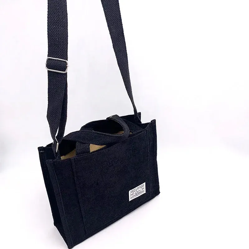 Women’s Corduroy Zipper Shoulder Bag
