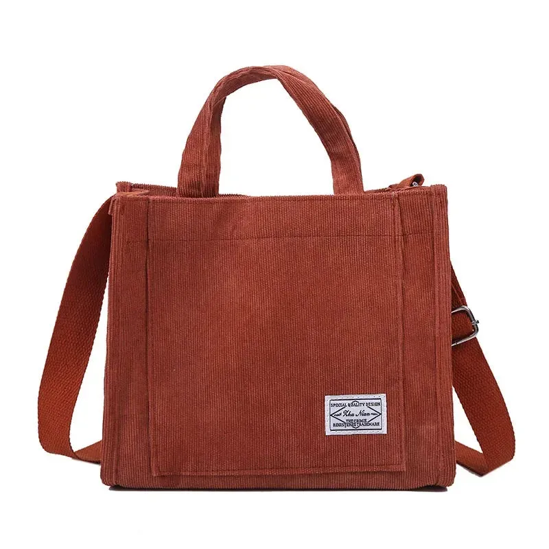 Women’s Corduroy Zipper Shoulder Bag