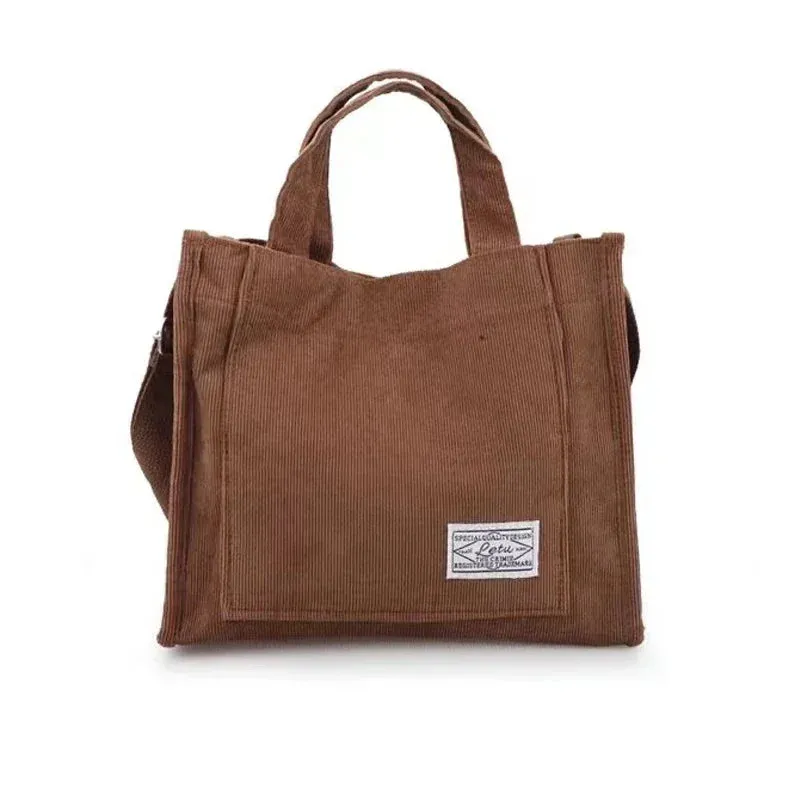 Women’s Corduroy Zipper Shoulder Bag