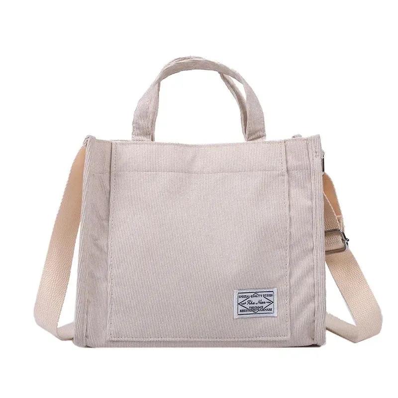 Women’s Corduroy Zipper Shoulder Bag