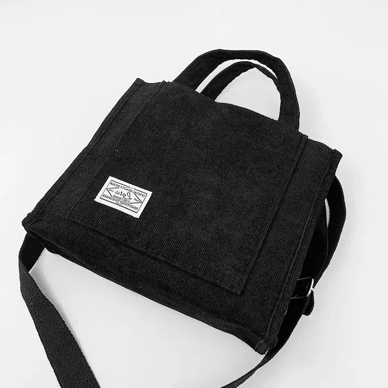 Women’s Corduroy Zipper Shoulder Bag