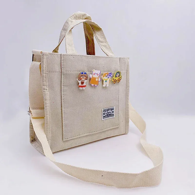 Women’s Corduroy Zipper Shoulder Bag