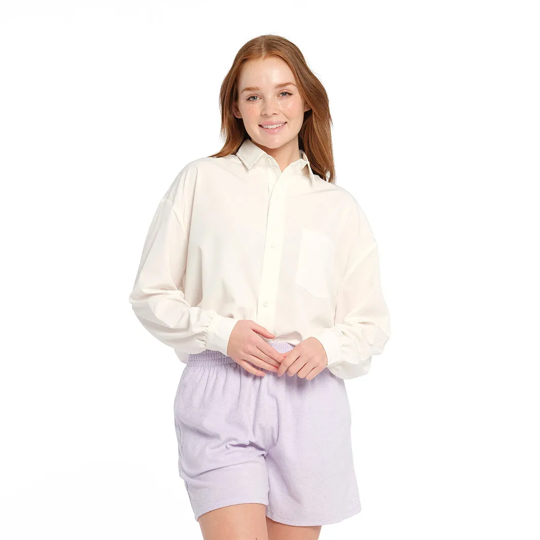 Womens Purple Heather Terry Shorts