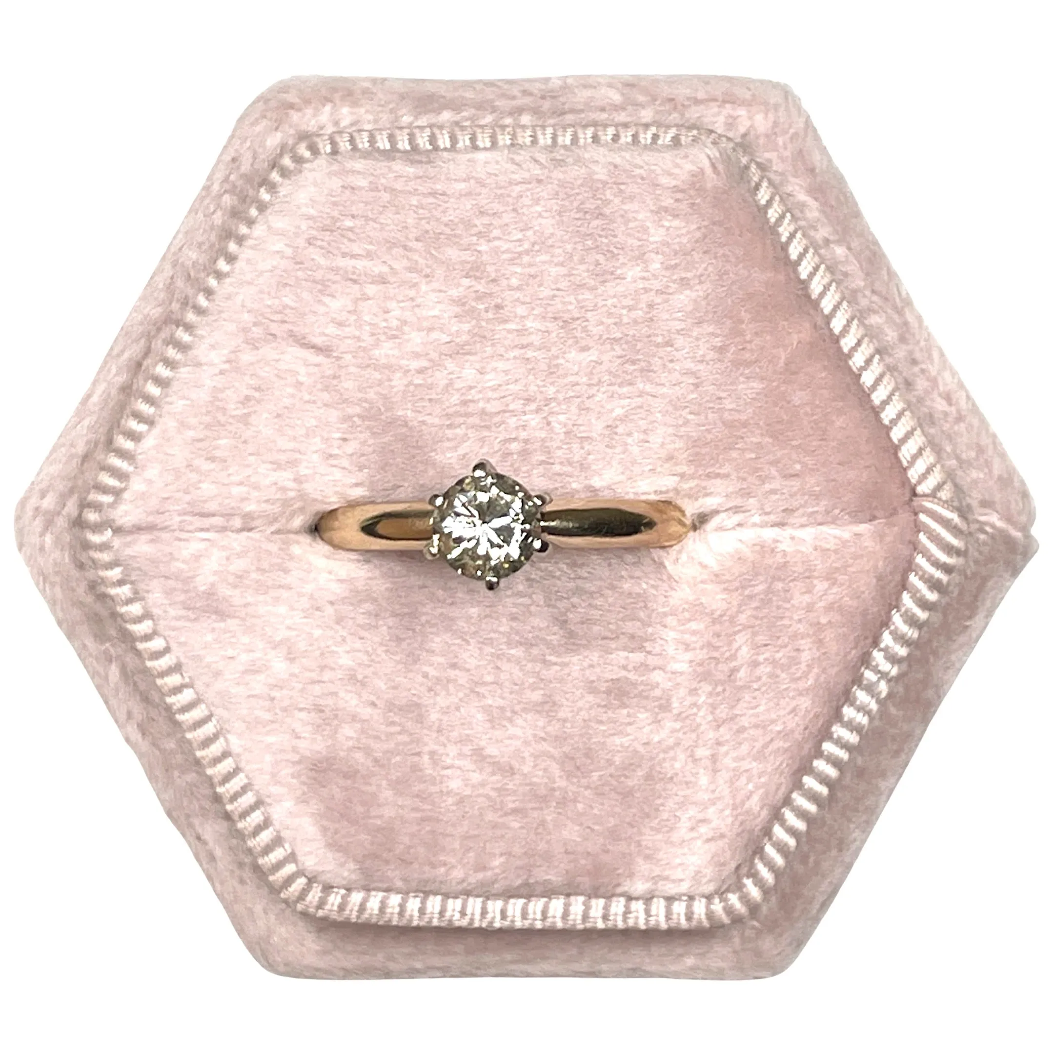 Yellow Gold Diamond Solitaire Ring (Authentic Pre-Owned)