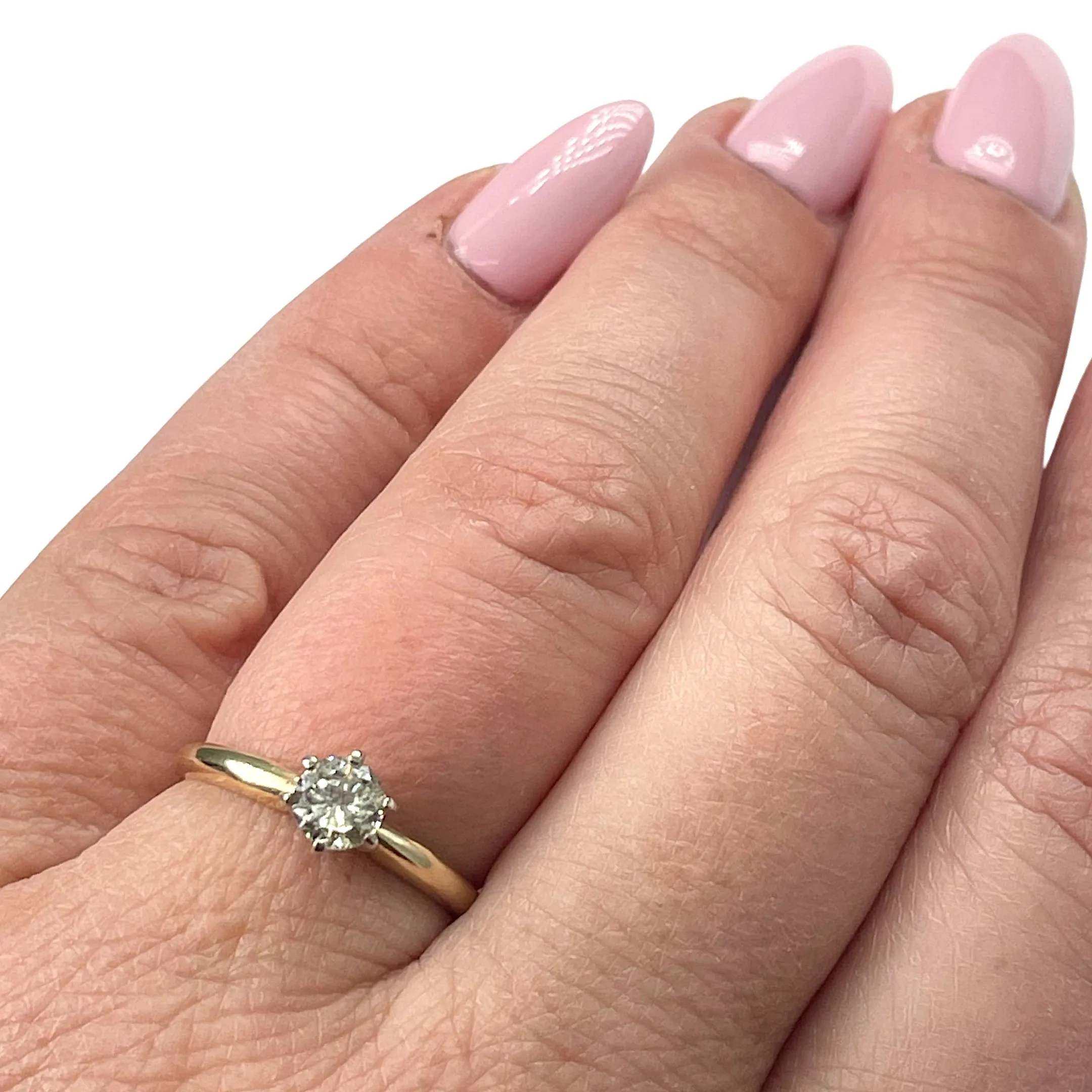 Yellow Gold Diamond Solitaire Ring (Authentic Pre-Owned)