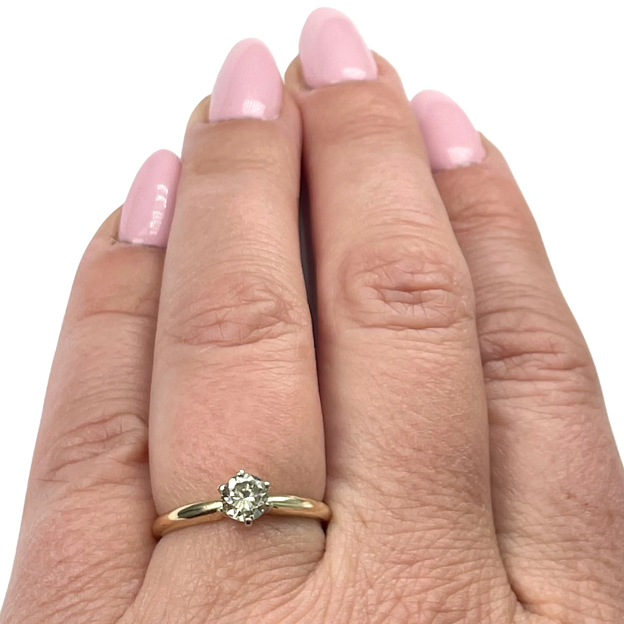 Yellow Gold Diamond Solitaire Ring (Authentic Pre-Owned)