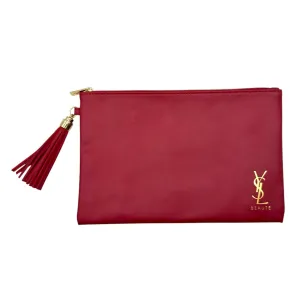 YVES SAINT LAURENT Beaute VIP Gift Makeup Pouch with Tassel - Red New w/Tags