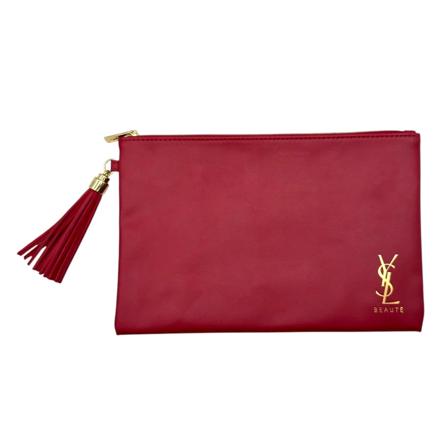 YVES SAINT LAURENT Beaute VIP Gift Makeup Pouch with Tassel - Red New w/Tags