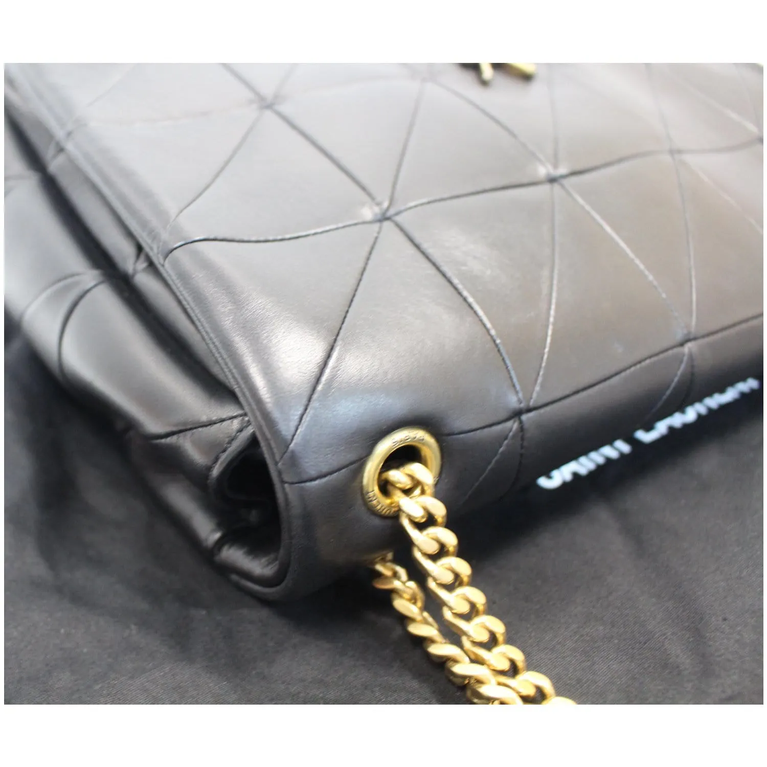 YVES SAINT LAURENT Jamie Giant Lambskin Leather Shoulder Bag Black