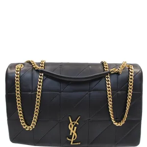 YVES SAINT LAURENT Jamie Giant Lambskin Leather Shoulder Bag Black