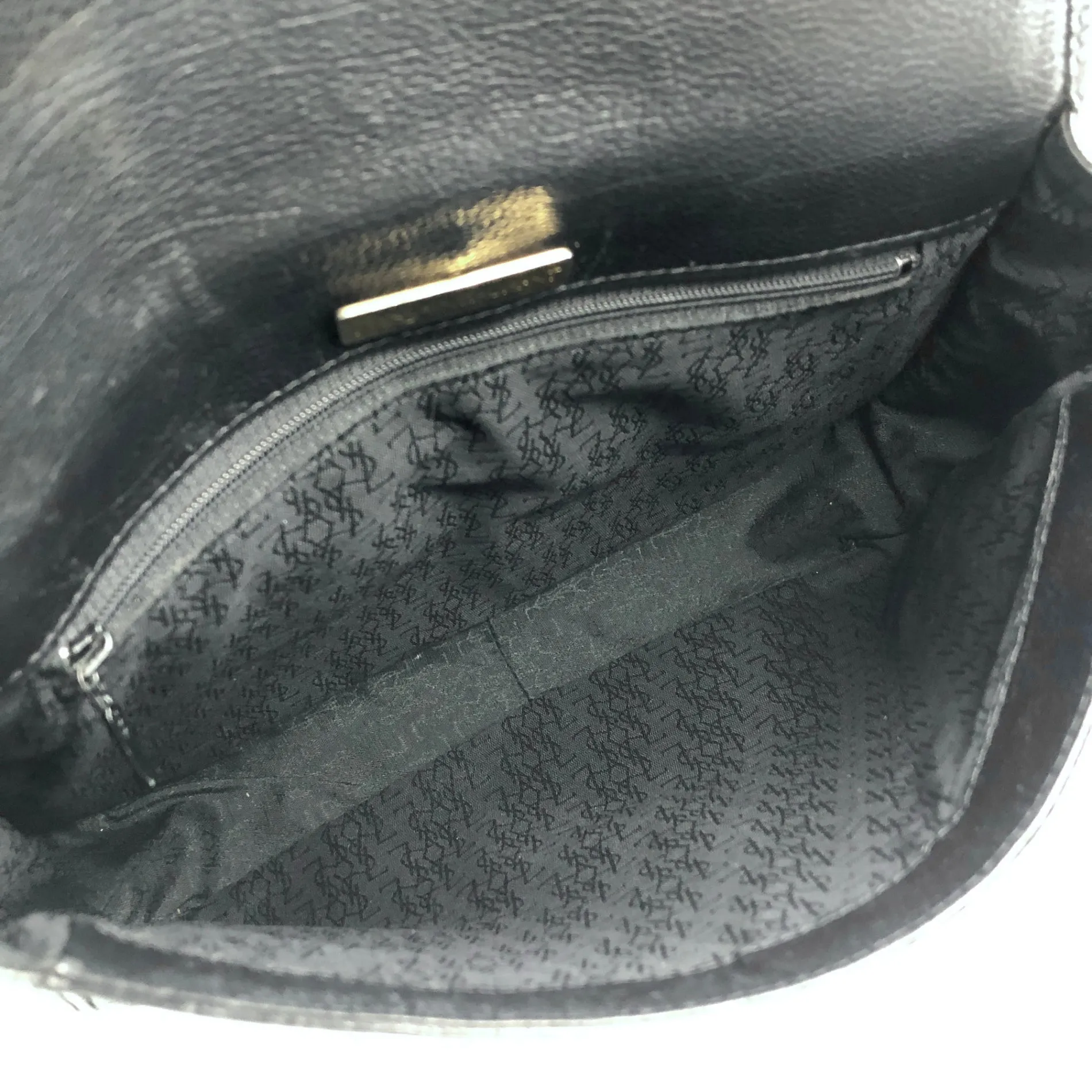 Yves Saint Laurent YSL Logo Stitch Leather Shoulder bag Black Vintage gscvrw